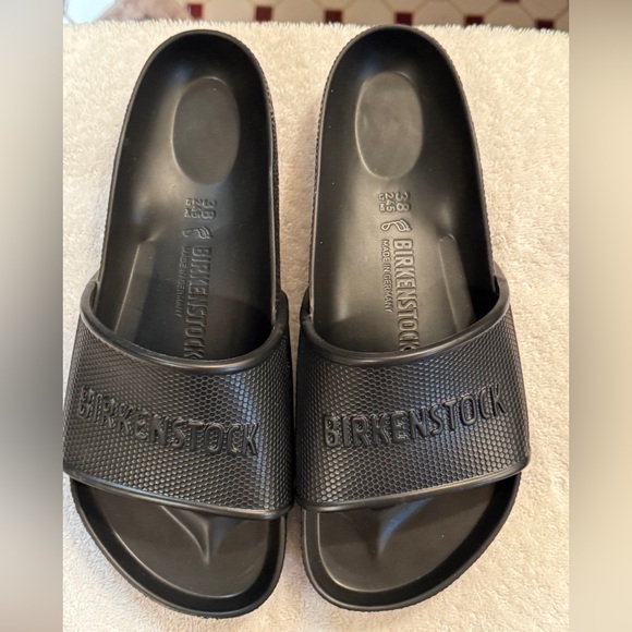 NWOT original box Birkenstock Black Slide Sandals - Picture 1 of 6
